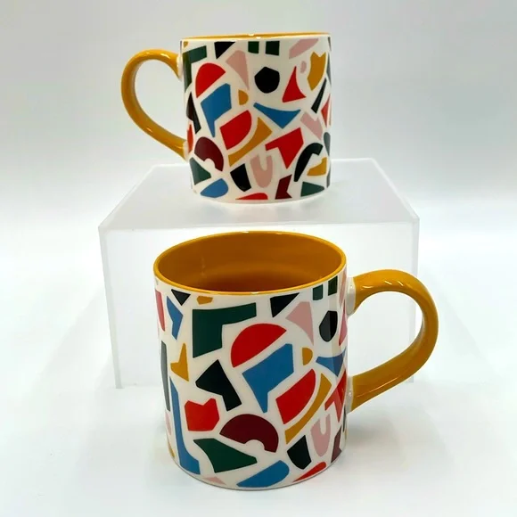 Target Room Essentials Geometric Art Graphic Shapes Ceramic Mugs - New - Picture 1 of 10